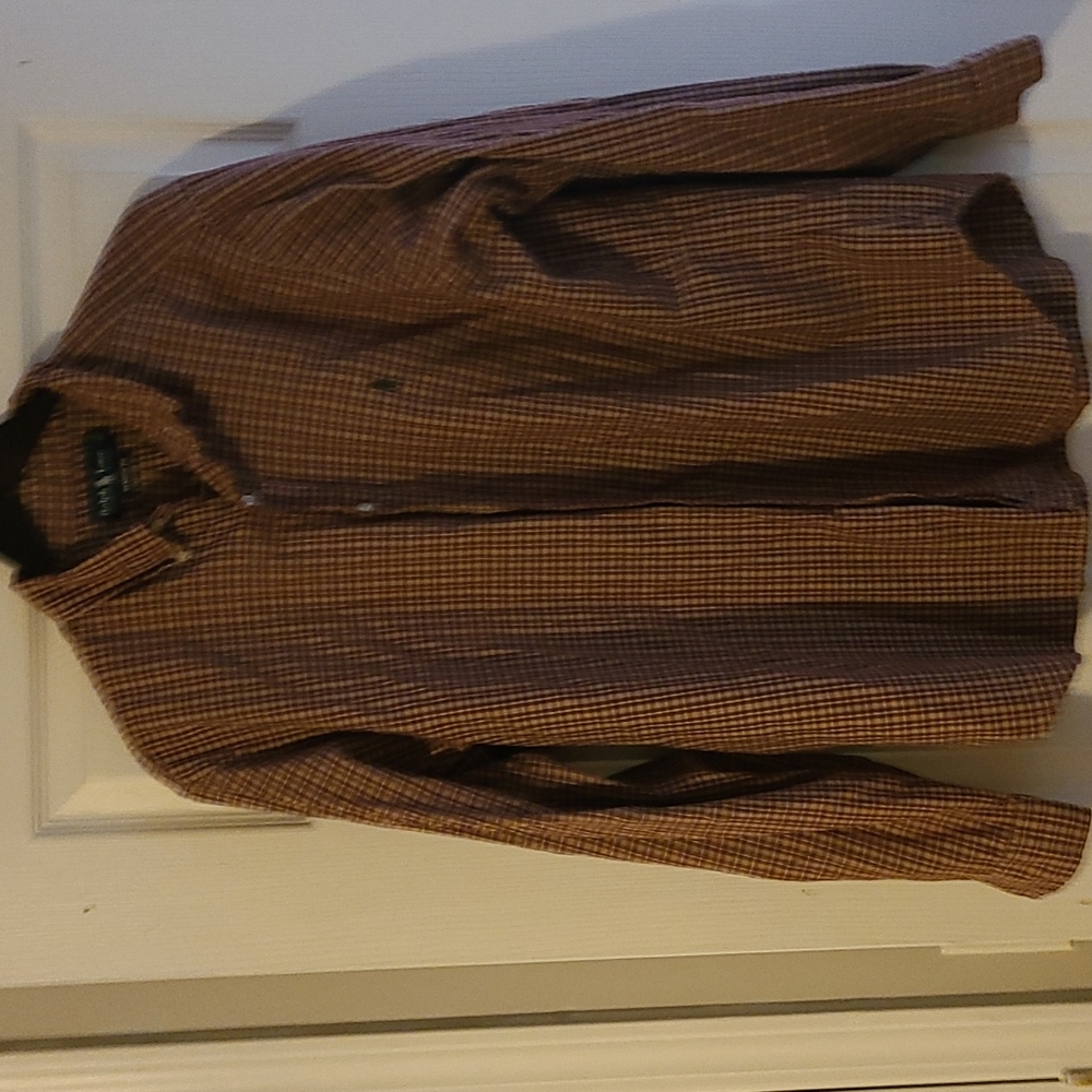 Ralph lauren men's maroon button down shirt. Xxl